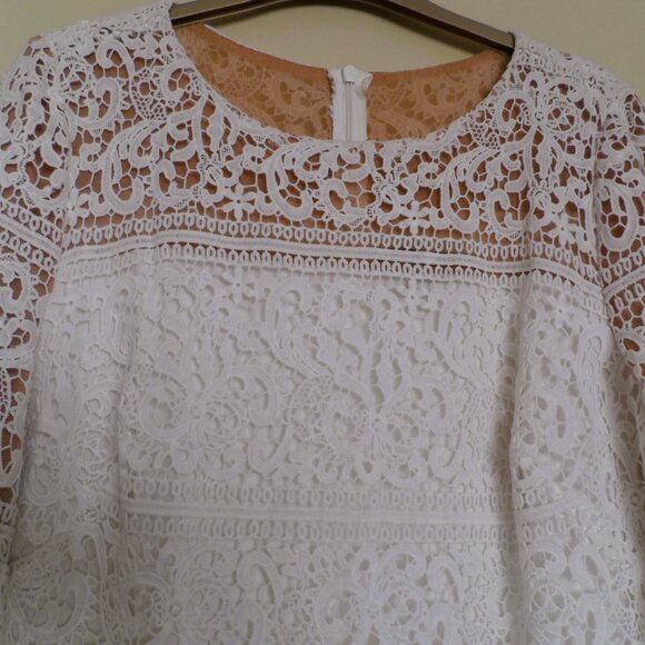RALPH LAUREN Women White Crochet Lace dress - size 12 - Picture 4 of 13